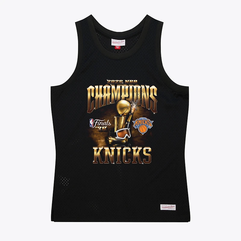 Men's Mitchell & Ness Black New York Knicks 2026 NBA Finals Champions Mesh Tank Top