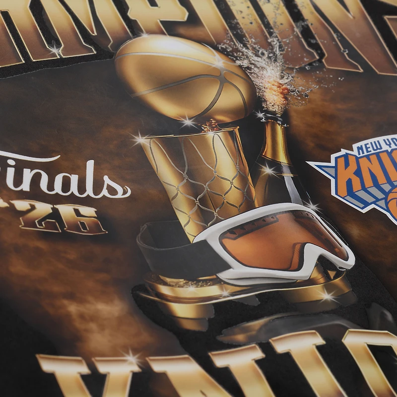 Men's Mitchell & Ness Black New York Knicks 2026 NBA Finals Champions Satin Full-Snap Jacket