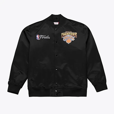 Men's Mitchell & Ness Black New York Knicks 2026 NBA Finals Champions Satin Full-Snap Jacket