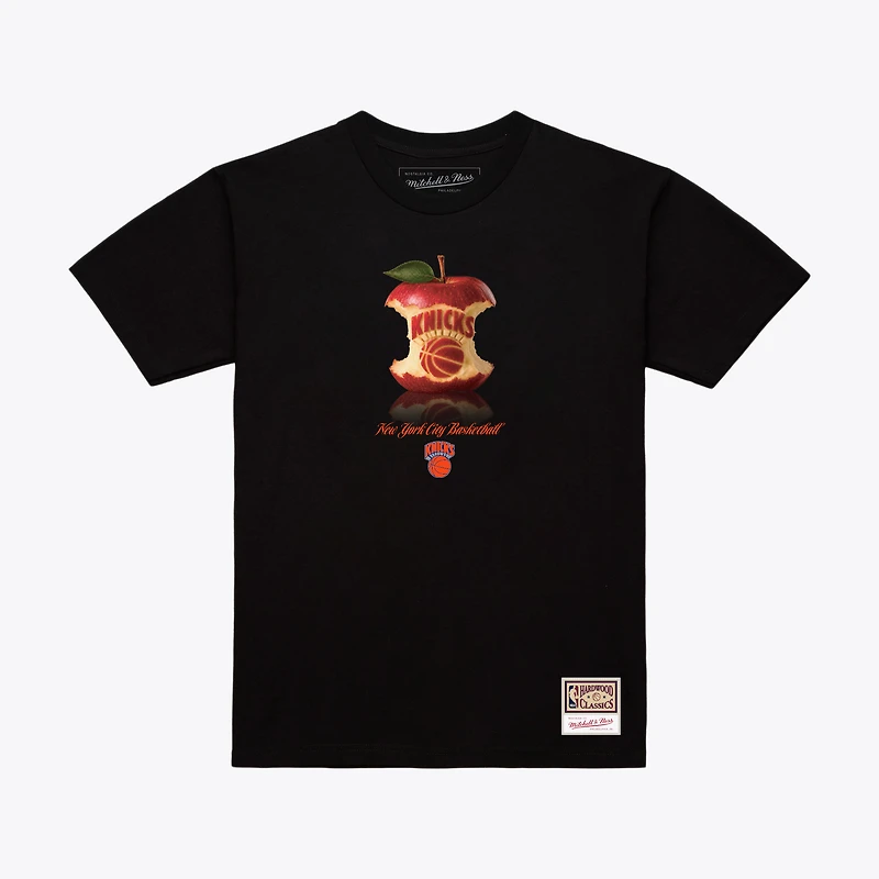 Men's Mitchell & Ness Black New York Knicks Court Apple T-Shirt