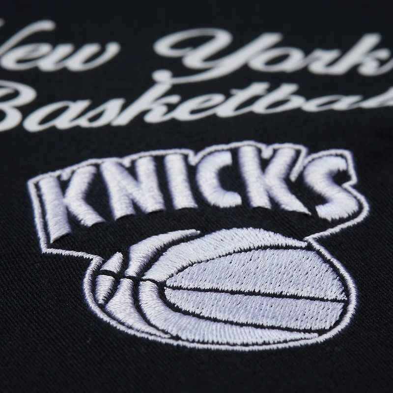 Men's Mitchell & Ness Black New York Knicks Hardwood Classics Camp Shirt