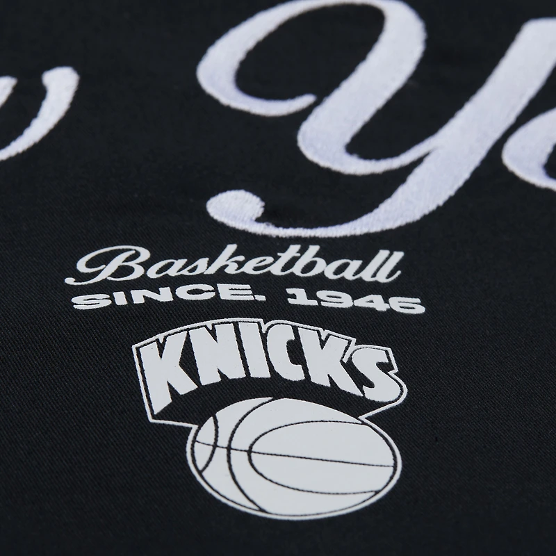 Chemise Mitchell & Ness noire pour homme, modèle Hardwood Classics Camp des New York Knicks