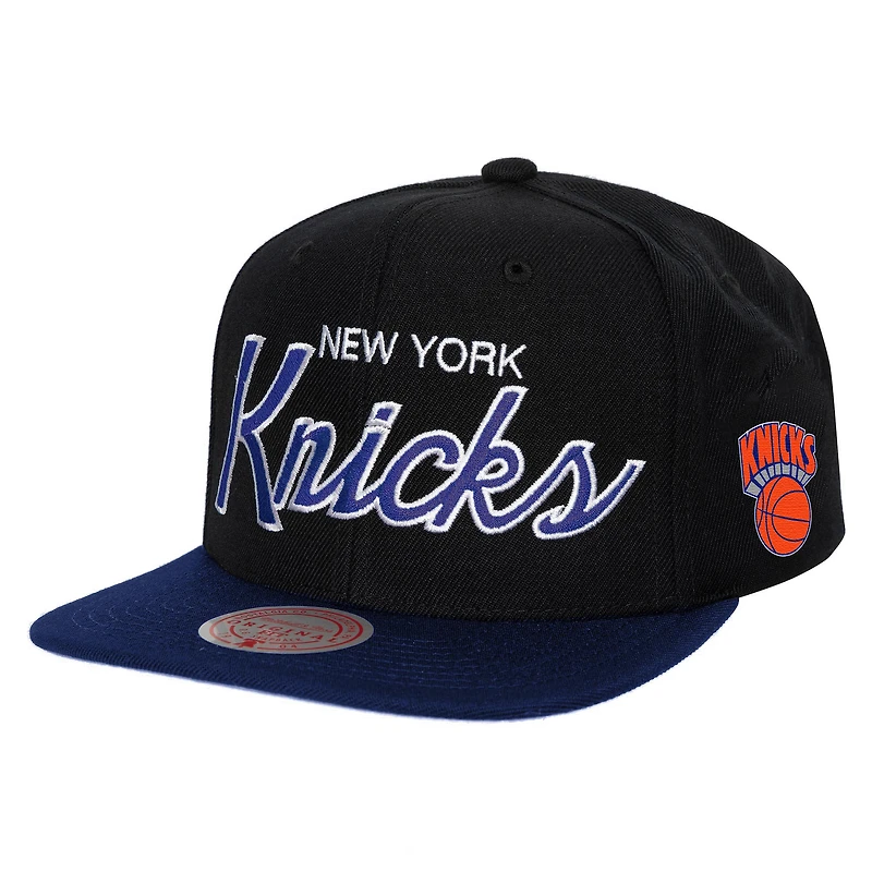 Casquette Snapback MVP Team Script 2.0 des New York Knicks Hardwood Classics MVP Mitchell & Ness pour homme, noir