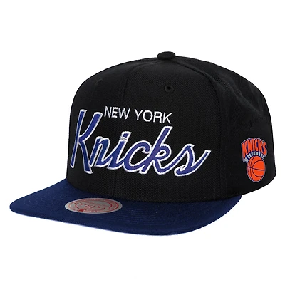 Casquette Snapback MVP Team Script 2.0 des New York Knicks Hardwood Classics MVP Mitchell & Ness pour homme, noir