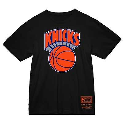 T-shirt noir Mitchell & Ness pour homme avec logo vintage Hardwood Classics des New York Knicks