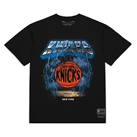 Men's Mitchell & Ness  Black New York Knicks Lightning T-Shirt