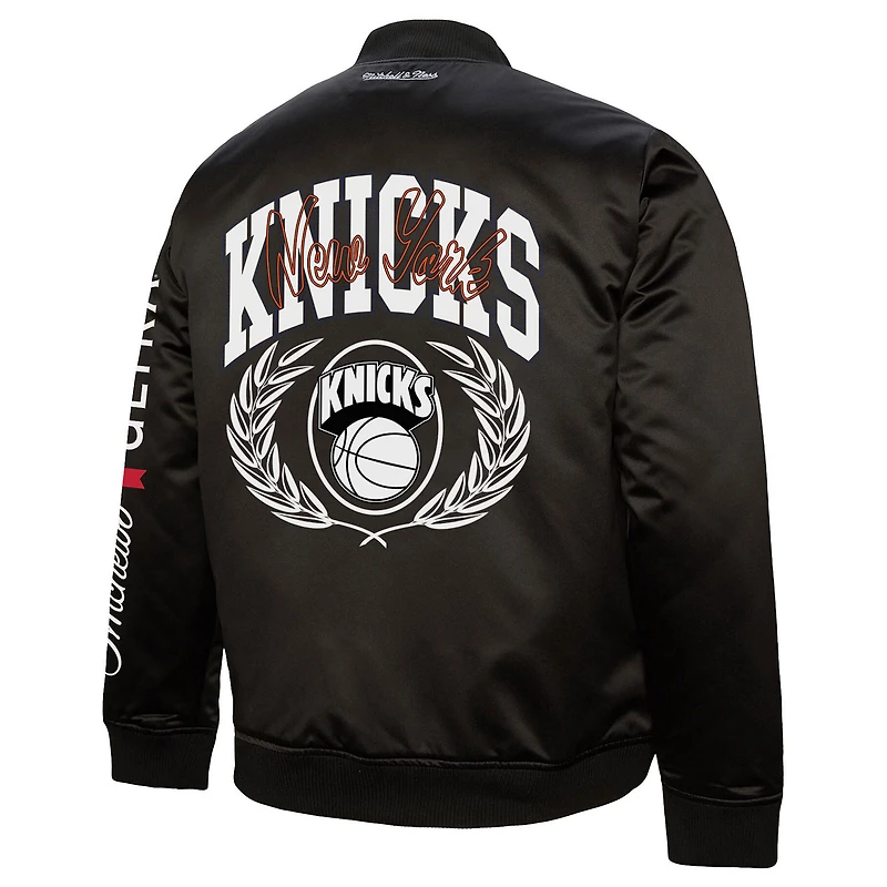Men's Mitchell & Ness Black New York Knicks NBA x Michelob Ultra Hoops Hops Full-Zip Jacket