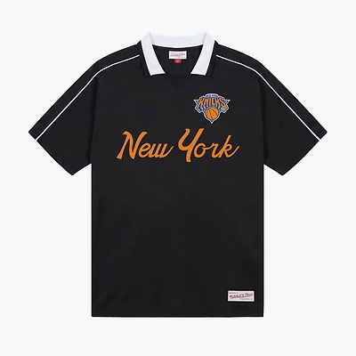 Men's Mitchell & Ness  Black New York Knicks Polo Jersey