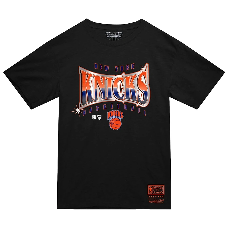 Men's Mitchell & Ness Black New York Knicks Worldwide Collection Glow Up T-Shirt