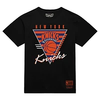 Men's Mitchell & Ness  Black New York Knicks Worldwide Collection Tri-Logo T-Shirt