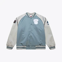 Men's Mitchell & Ness  Blue/Silver New York Knicks Thunderstorm Lightweight Satin Full-Snap Jacket