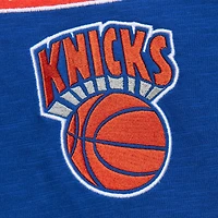 Men's Mitchell & Ness Blue New York Knicks Hardwood Classics Felt Applique Slub T-Shirt
