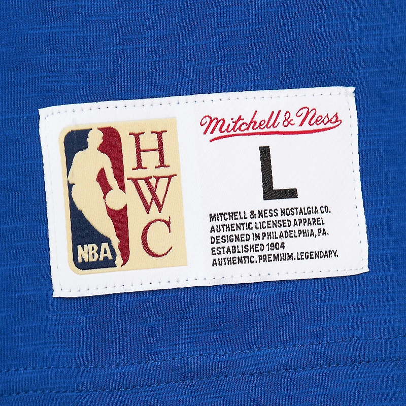 T-shirt bleu à appliqués en feutre Hardwood Classics des New York Knicks de Mitchell & Ness pour homme
