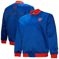 Men's Mitchell & Ness Blue New York Knicks Hardwood Classics Team OG 3.0 Lightweight Satin Full-Snap Jacket