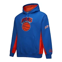 Sweat à capuche en polaire bleu Mitchell & Ness New York Knicks Hardwood Classics Team Origins pour homme