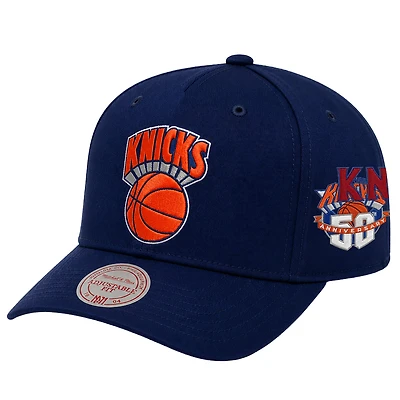 Casquette snapback Mitchell & Ness bleue New York Knicks Historic en satin pour homme