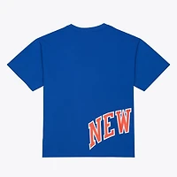 T-shirt premium Mitchell & Ness bleu pour homme, New York Knicks, victoire en séries éliminatoires