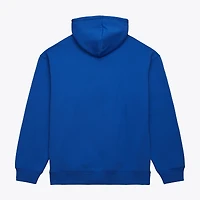 Men's Mitchell & Ness Blue New York Knicks Team Name Stack Logo Hoodie