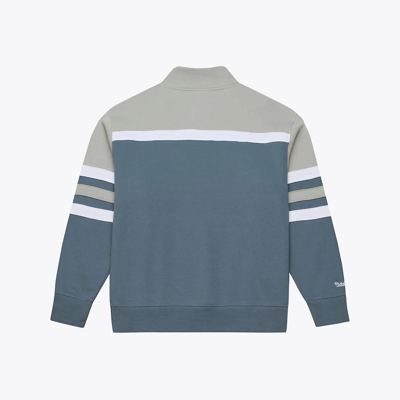 Veste à col zippé Mitchell & Ness bleue pour homme, modèle Thunderstorm des New York Knicks.