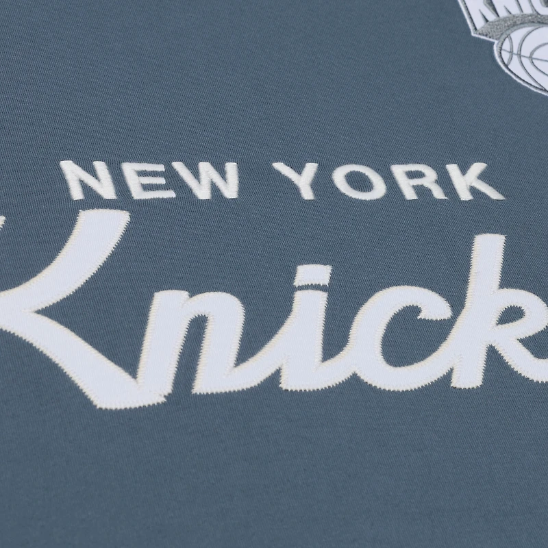 T-shirt Mitchell & Ness bleu New York Knicks Thunderstorm pour homme
