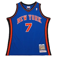 Maillot authentique Mitchell & Ness Carmelo Anthony bleu des New York Knicks 11 Hardwood Classics pour homme