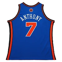 Maillot authentique Mitchell & Ness Carmelo Anthony bleu des New York Knicks 11 Hardwood Classics pour homme