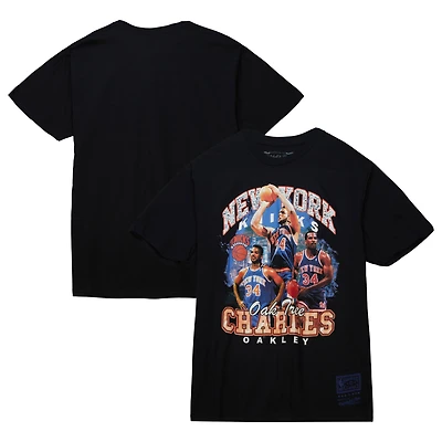 T-shirt noir pour homme Mitchell & Ness Charles Oakley New York Knicks Hardwood Classics Bling Concert Player
