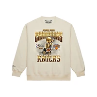 Men's Mitchell & Ness Cream New York Knicks 2026 NBA Finals Champions Crewneck Sweatshirt