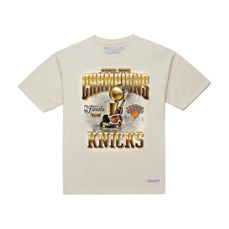 Men's Mitchell & Ness Cream New York Knicks 2026 NBA Finals Champions T-Shirt