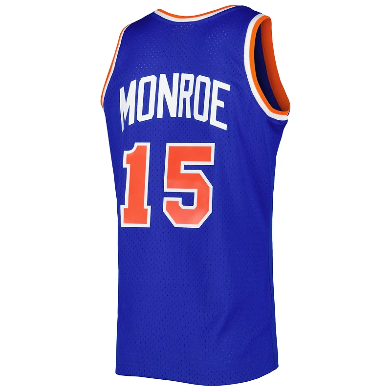 Men's Mitchell & Ness Earl Monroe Blue New York Knicks 1972/73 Hardwood Classics Swingman Jersey