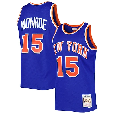 Men's Mitchell & Ness Earl Monroe Blue New York Knicks 1972/73 Hardwood Classics Swingman Jersey