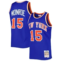 Men's Mitchell & Ness Earl Monroe Blue New York Knicks 1972/73 Hardwood Classics Swingman Jersey
