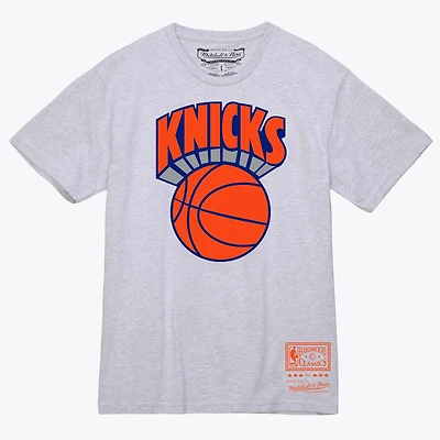 Men's Mitchell & Ness  Heather Gray New York Knicks Basic Logo T-Shirt