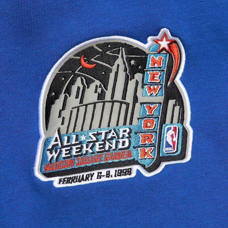 Sweat-shirt à capuche gris chiné pour homme Mitchell & Ness New York Knicks Hardwood Classics All Over 4.0