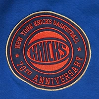 Sweat-shirt à capuche gris chiné pour homme Mitchell & Ness New York Knicks Hardwood Classics All Over 4.0