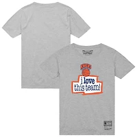Men's Mitchell & Ness  Heather Gray New York Knicks I Love This Team T-Shirt