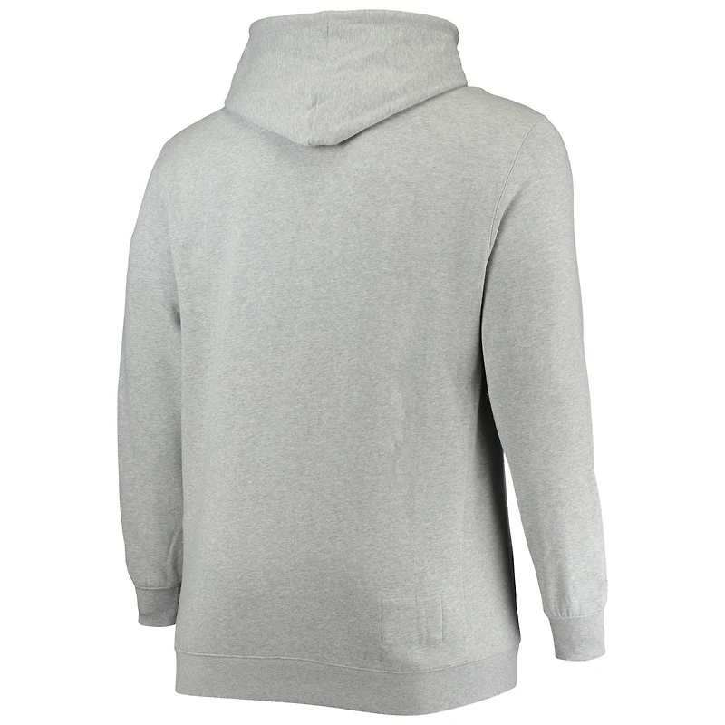 Men's Mitchell & Ness Heathered Gray New York Knicks Hardwood Classics Big Tall Throwback Pullover Hoodie