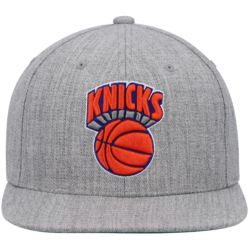 Casquette Snapback New York Knicks Hardwood Classics Team 2.0 gris chiné Mitchell & Ness pour homme