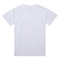 T-shirt blanc Mitchell & Ness Jeremy Lin pour homme, imprimé journal des New York Knicks