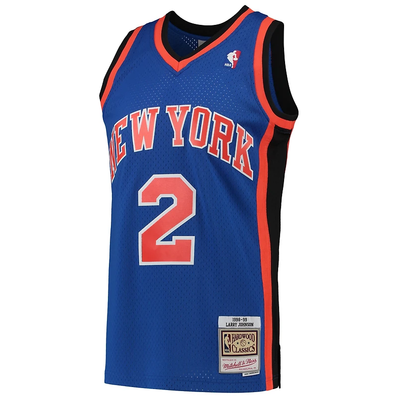 Maillot Swingman bleu Mitchell & Ness Larry Johnson New York Knicks 1998/99 Hardwood Classics pour homme