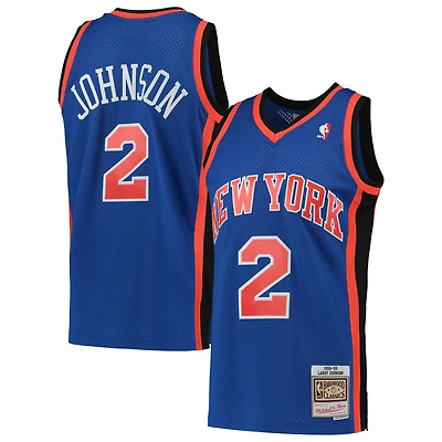 Maillot Swingman bleu Mitchell & Ness Larry Johnson New York Knicks 1998/99 Hardwood Classics pour homme