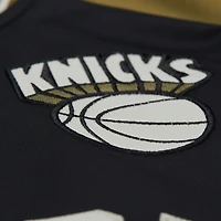 Men's Mitchell & Ness Olive/Black New York Knicks Clutch Satin Raglan Full-Snap Jacket