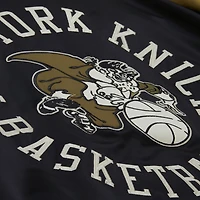 Men's Mitchell & Ness Olive/Black New York Knicks Clutch Satin Raglan Full-Snap Jacket