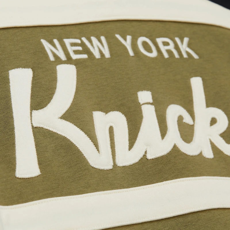 Men's Mitchell & Ness Olive/Black New York Knicks Double Clutch Head Coach Hoodie