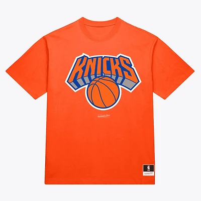 T-shirt basique orange Mitchell & Ness New York Knicks pour homme