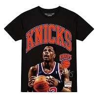 T-shirt noir Mitchell & Ness Patrick Ewing des New York Knicks Hardwood Classics Player Arch pour homme
