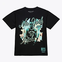 Men's Mitchell & Ness Patrick Ewing Black New York Knicks the City Player T-Shirt