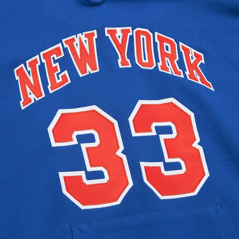 Men's Mitchell & Ness Patrick Ewing Blue New York Knicks Name Number Hoodie