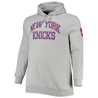 Mitchell & Ness Patrick Ewing Heathered Grey New York Knicks Tailles Big Tall Pull à capuche avec nom et numéro pour hommes