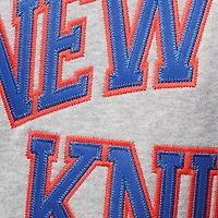 Mitchell & Ness Patrick Ewing Heathered Grey New York Knicks Tailles Big Tall Pull à capuche avec nom et numéro pour hommes